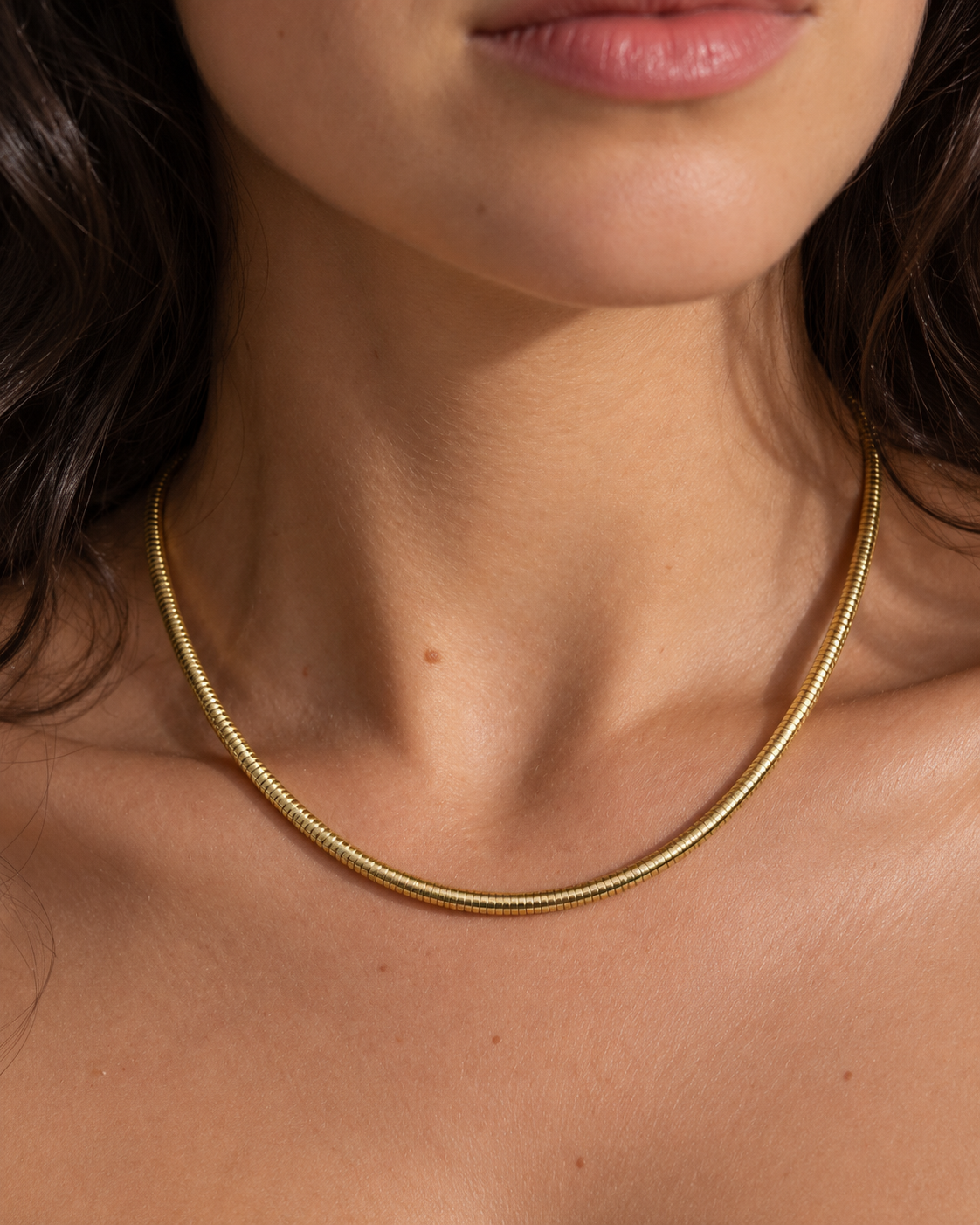 Collier Torque Argent Doré à l'Or Fin 18K