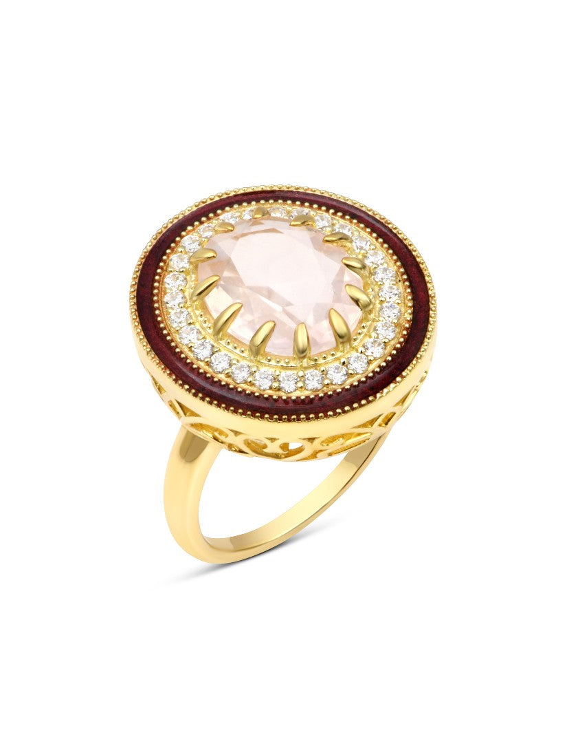 Bague Victoria – Quartz rose