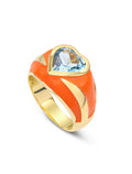 Bague Jolie Cœur – Topaze Bleue