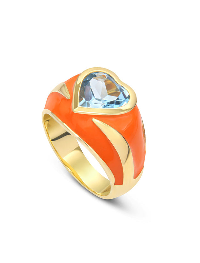 Bague Jolie Cœur – Topaze Bleue