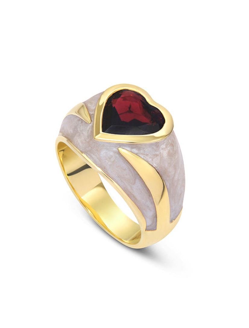 Bague Jolie Cœur – Grenat