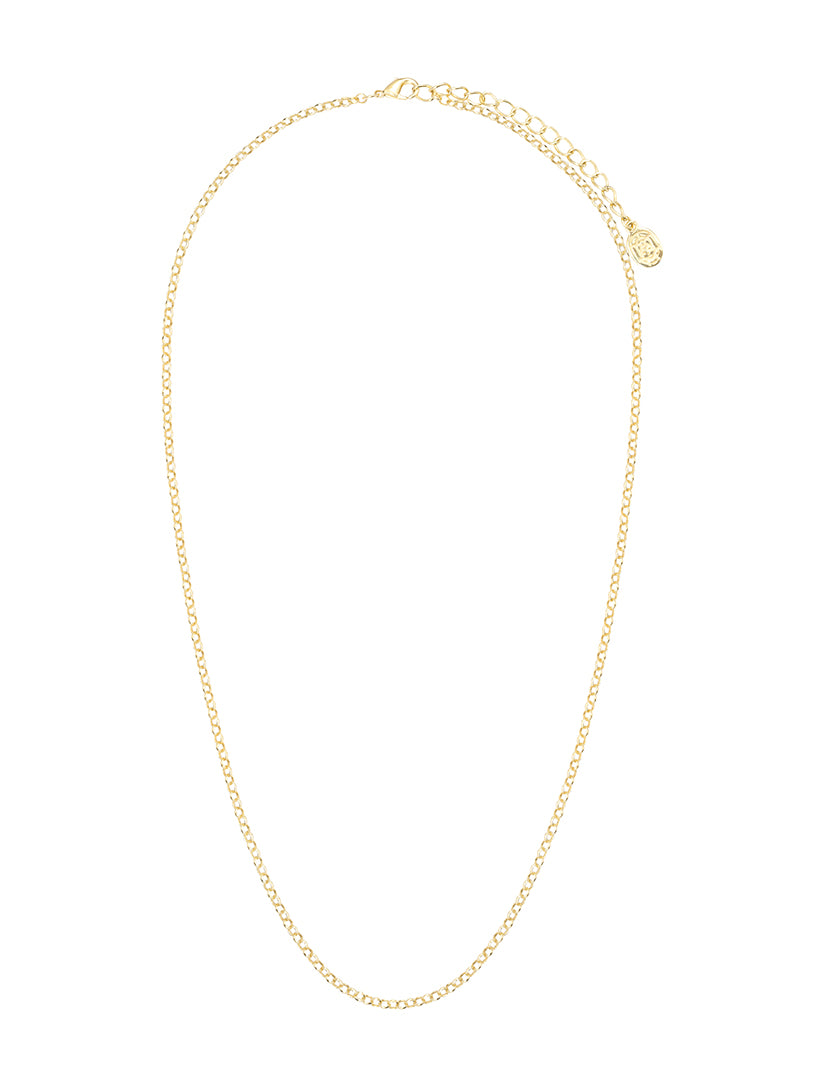 Chaine maille ronde en Laiton doré à l'or fin 18K, Longueur 45cm