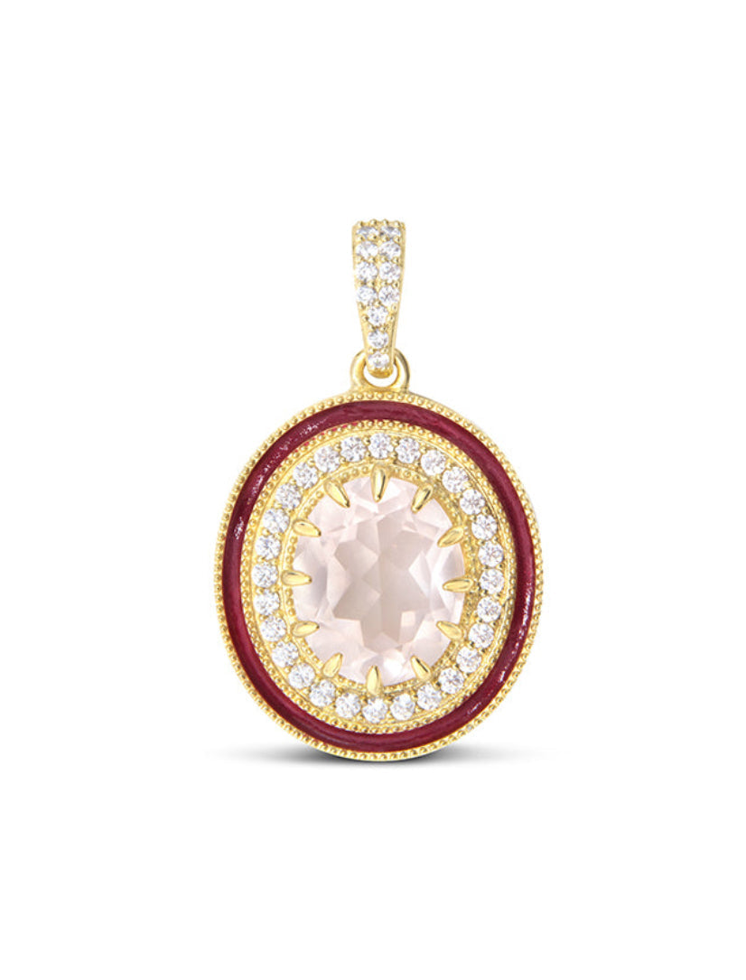 Pendentif Victoria – Quartz Rose