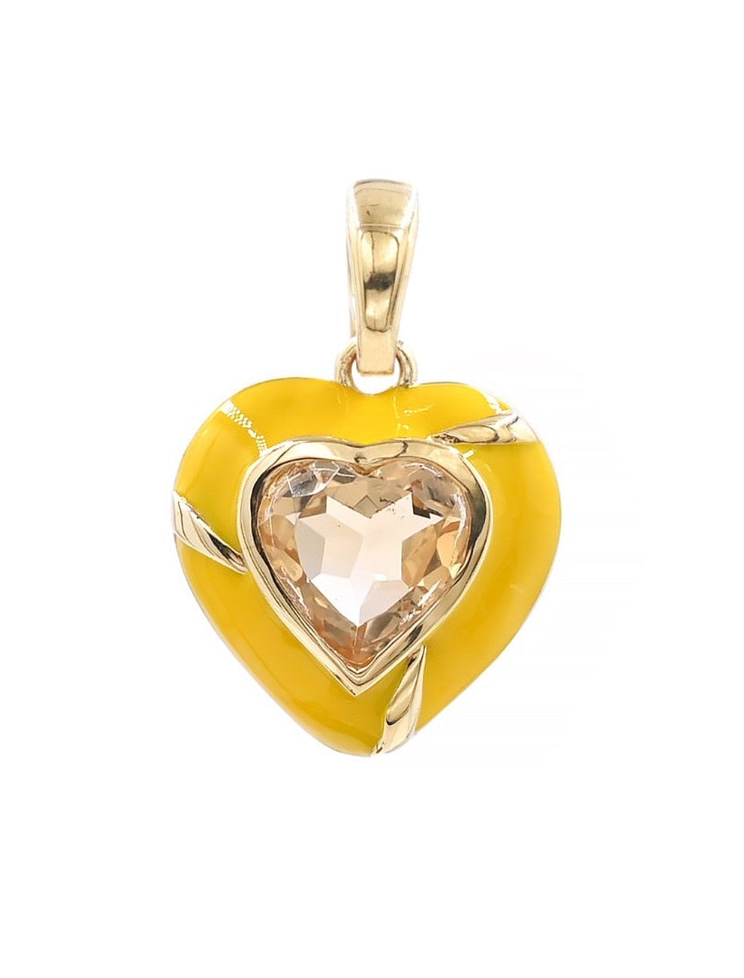 Pendentif Joli Cœur – Citrine